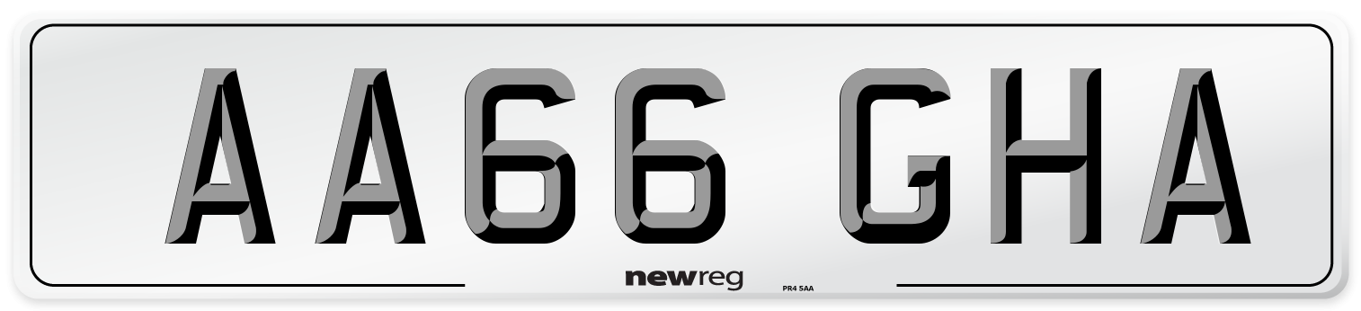 AA66 GHA Number Plate from New Reg